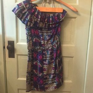 Postella silk one shoulder dress